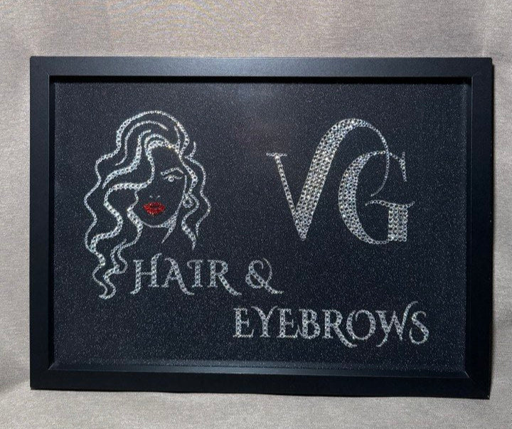 Luxury Custom Rhinestone Business Logo Art