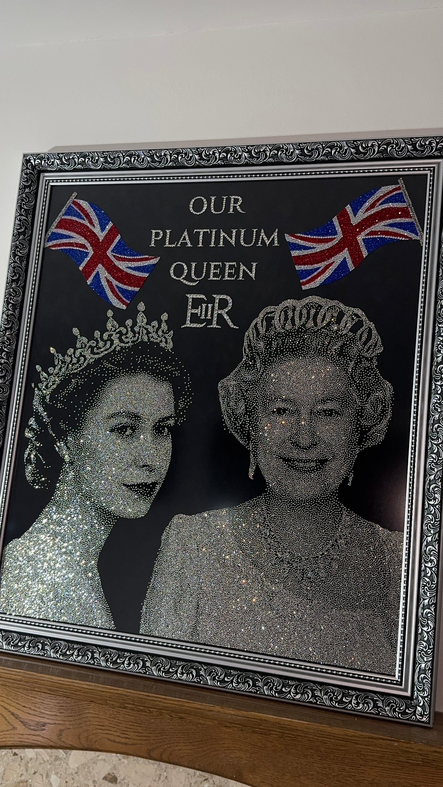 Queen Elizabeth II Rhinestone Portrait "Our Platinum Queen"