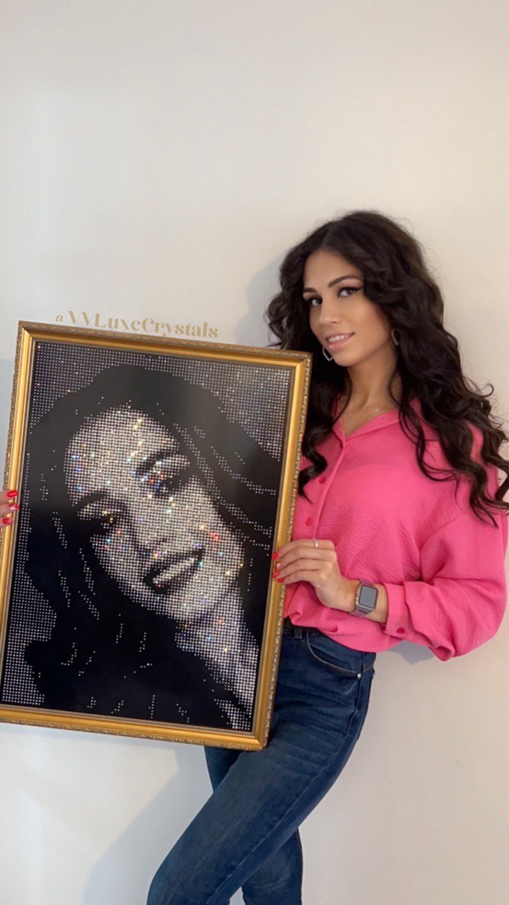 Custom Handmade Rhinestone Portraits
