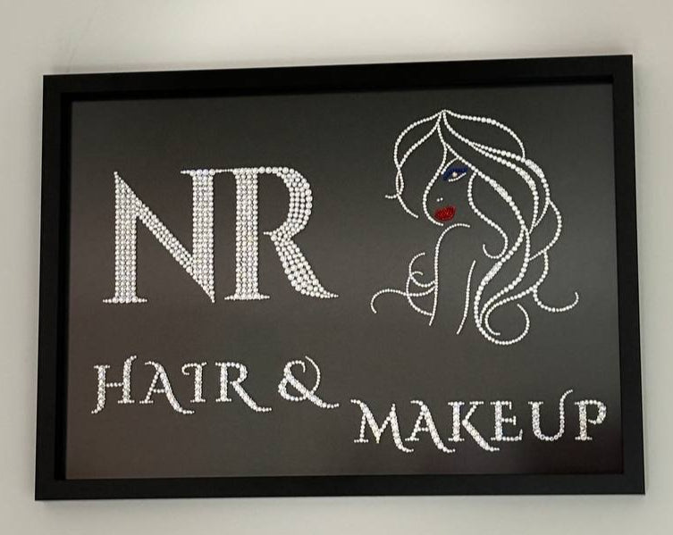 Luxury Custom Rhinestone Business Logo | Handmade Diamante Branding & Crystal Wall Art 💎