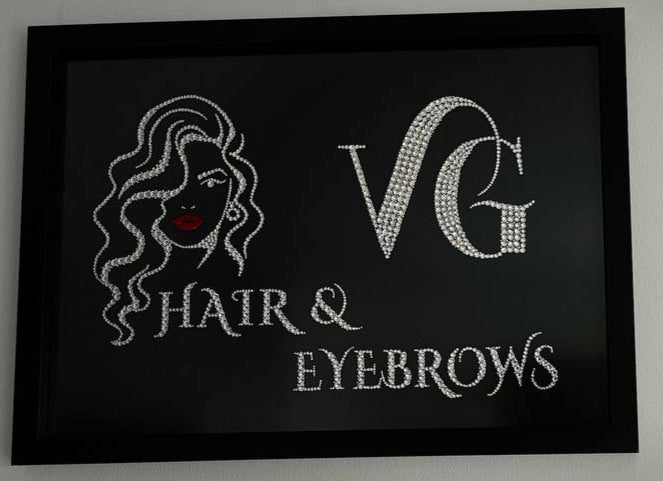 Luxury Custom Rhinestone Business Logo Art