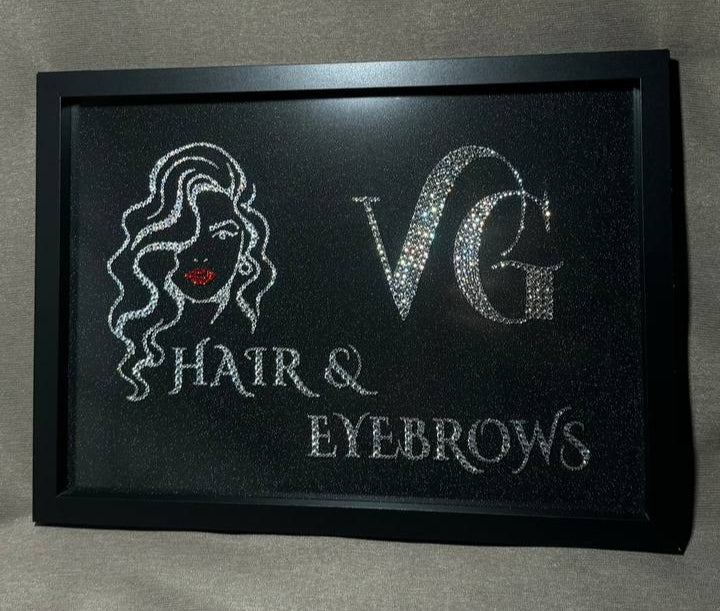 Luxury Custom Rhinestone Business Logo Art