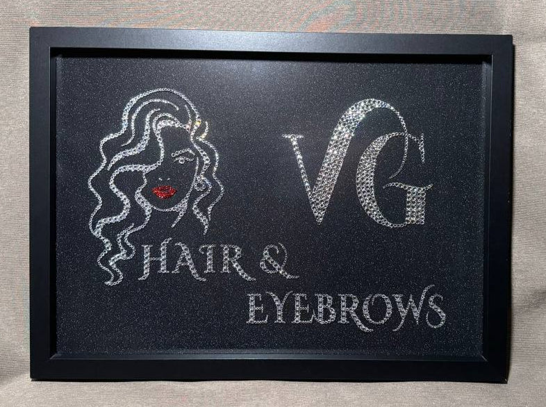 Luxury Custom Rhinestone Business Logo Art
