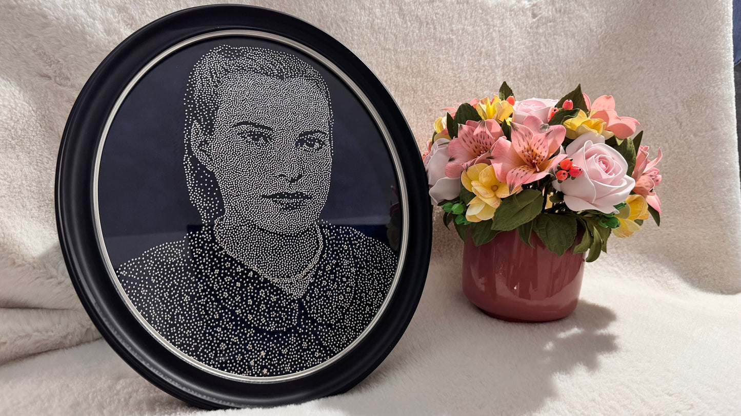 Handmade Rhinestone Portrait