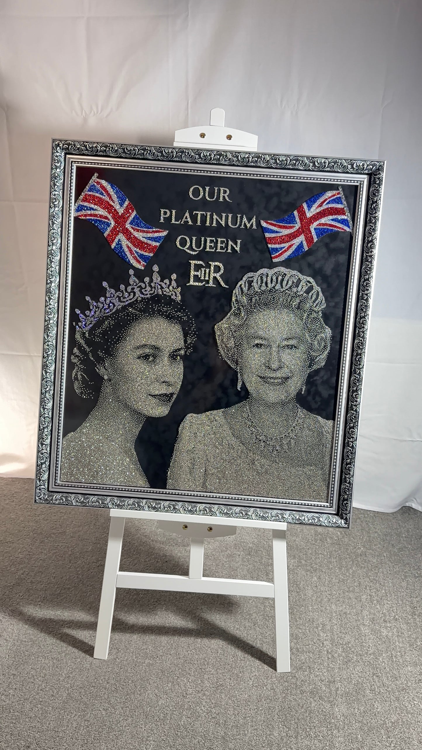 Queen Elizabeth II Rhinestone Portrait "Our Platinum Queen"
