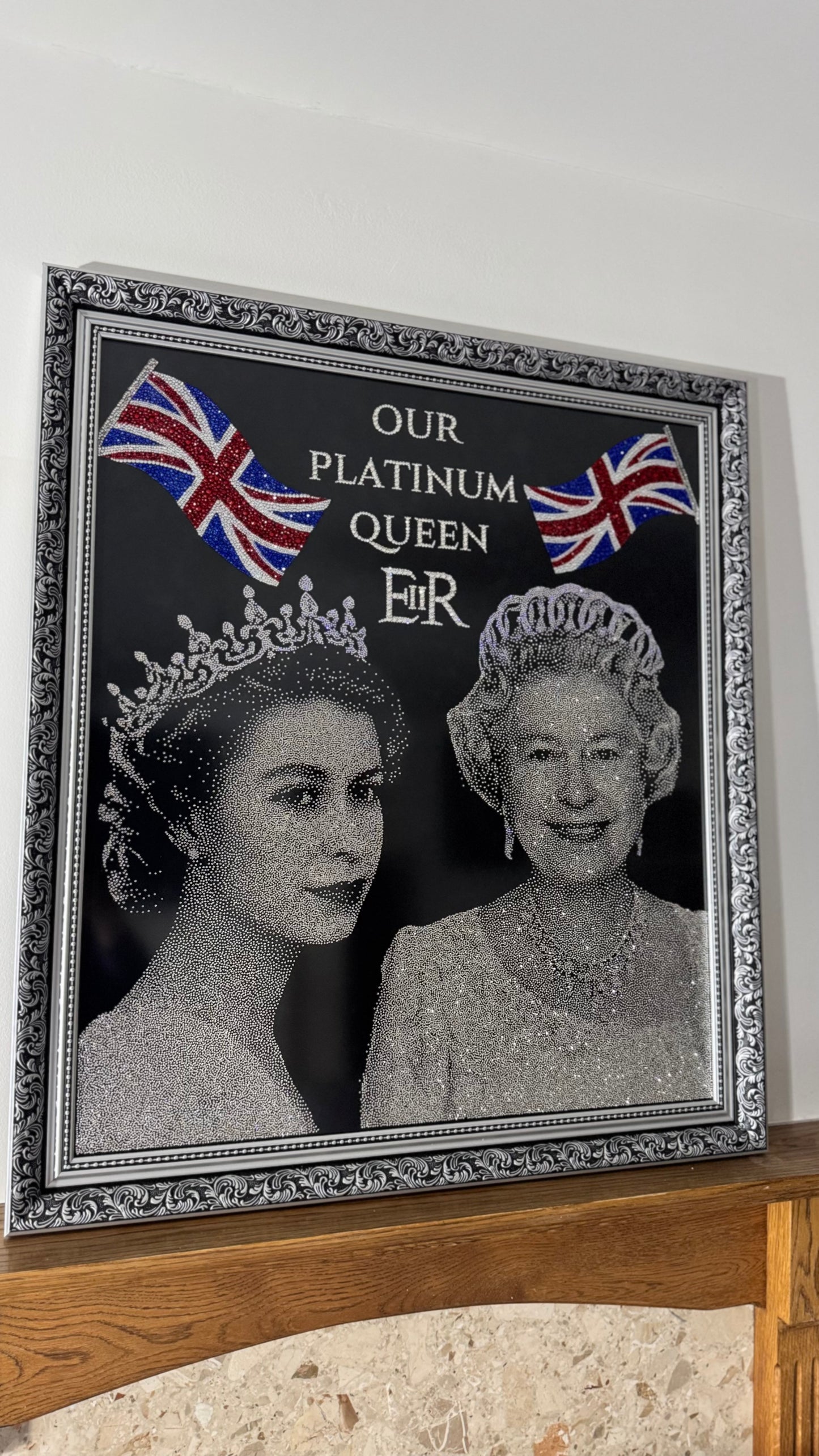 Queen Elizabeth II Rhinestone Portrait "Our Platinum Queen"