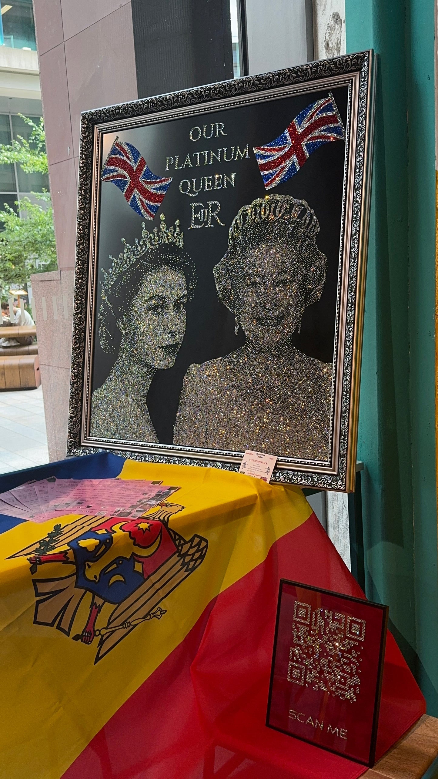 Queen Elizabeth II Rhinestone Portrait "Our Platinum Queen"