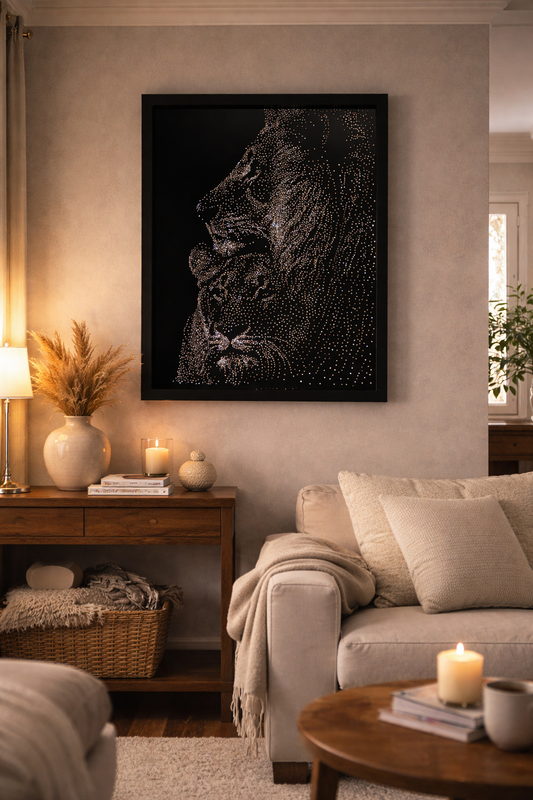 Lion & Lioness Rhinestone Artwork