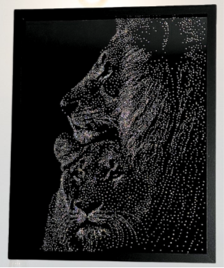 Lion & Lioness Rhinestone Artwork