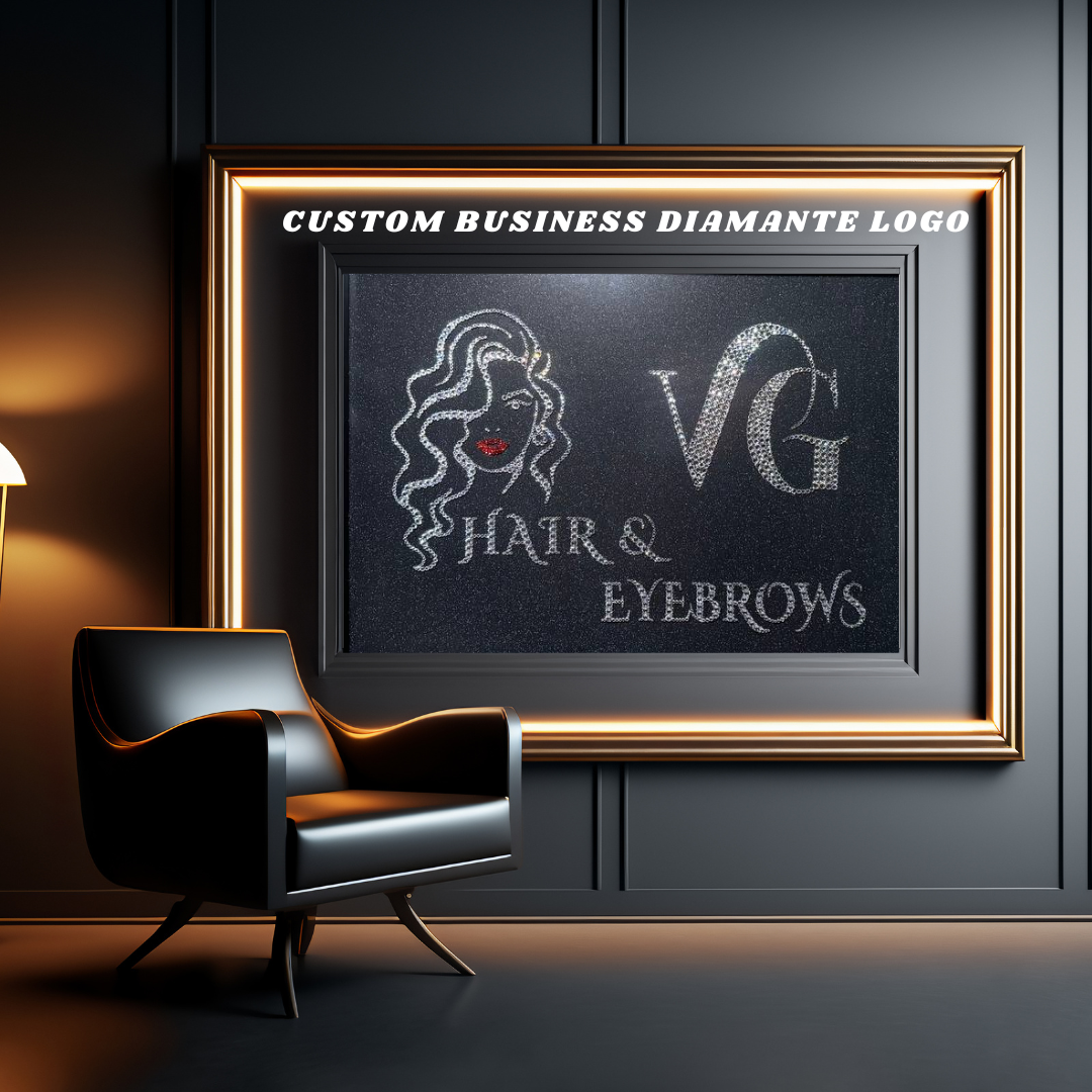 Luxury Custom Rhinestone Business Logo Art
